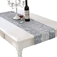 HALOVIE Camino de Mesa Decoración Moderno Fibra de Poliéster con Brillantes Tapetes Mantel Adorno Lavable para…